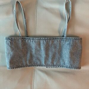 Zara Denim Crop Top with Sparkles